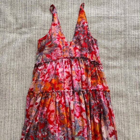Free People Juliana Maxi Dress β Cherry Combo β Size XS - Picture 4 of 9
